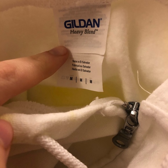 Yellow Tie Dye Zip Up Hoodie Gildan Hand Dyed - Picture 4 of 4